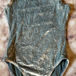 Girls Blue crushed velvet leotard